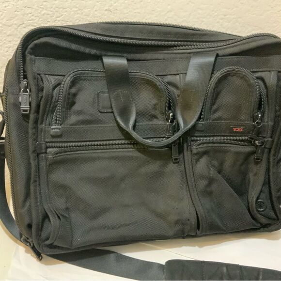 TUMI Black  alpha Ballistic expandable Laptop Business Briefcase - Picture 2 of 14
